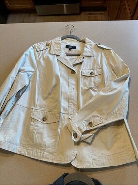 Talbots Cream Utility Jacket with Button Pockets